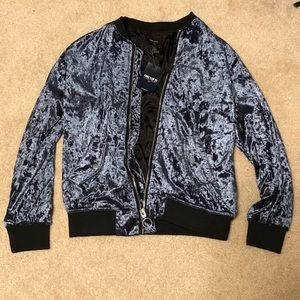 Shimmer blue zip up jacket